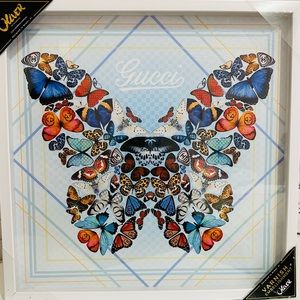 🦋💕 {Oliver Gal} 💕🦋Gucci Butterfly Varnish Embellishment Shadowbox Wall Art